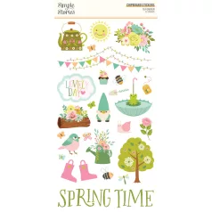   Simple Stories Tea Garden Chipboard matrica Chipboard Stickers  1 ív