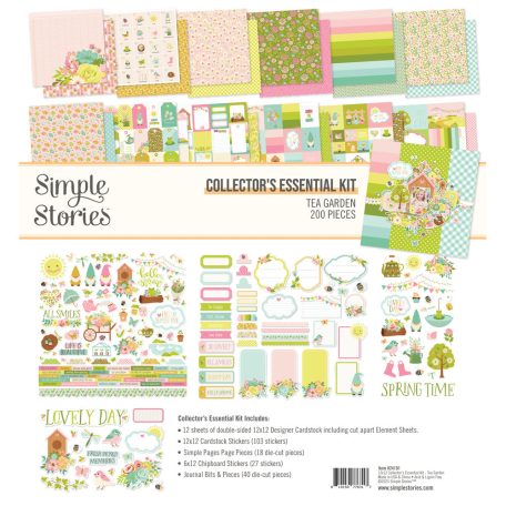 Simple Stories Tea Garden Scrapbook papírkészlet Collector's Essential Kit 12" (30 cm) 1 csomag