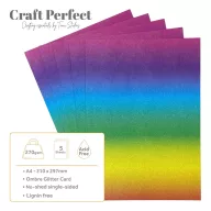  Tonic Studios Csillámos karton A4 - Kaleidoscope of Colour - Glitter Card (5 ív)