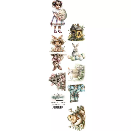 Alchemy of Art Kivágóív 30cm x 5cm Natural Beauty Easter 01 Extras to Cut (1 ív)