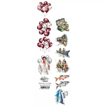 Alchemy of Art Kivágóív 30cm x 5cm Adventure Men 02 Extras to Cut (1 ív)