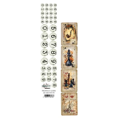 Alchemy of Art Kivágóív 30cm x 5cm Adventure Men 01 Extras to Cut (1 ív)