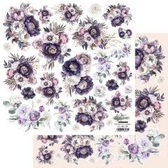   Alchemy of Art Kivágóív 12" (30 cm) Purple Colors Flowers Art Alchemy Double-sided paper (1 ív)