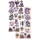 Alchemy of Art Kivágóív 6"x12" (15cm x 30 cm) Purple Colors Extras to Cut Set (1 csomag)