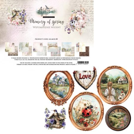 Alchemy of Art Papírkészlet 8" (20 cm) Memory of Spring Paper Collection Set (12 lap)