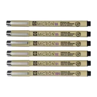   Sakura Pigma Micron Tűfilc készlet, Fekete - Pigma Micron Fineliner (6 db)