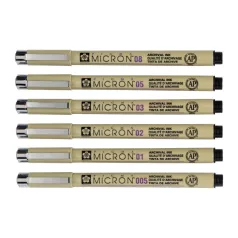   Sakura Pigma Micron Tűfilc készlet, Fekete - Pigma Micron Fineliner (6 db)