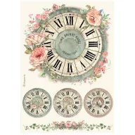   Stamperia House of Roses Rizspapír A4 Clock Rice Paper (1 ív)