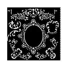   Stamperia House of Roses Vastag stencil 18x18cm Border with frame Thick Stencil  (1 db)