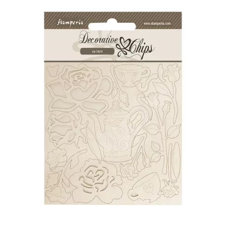 Stamperia House of Roses Chipboard 14x14 cm Roses Decorative Chips (1 ív)