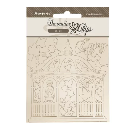 Stamperia House of Roses Chipboard 14x14 cm Gazebo Decorative Chips (1 ív)