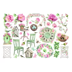   Stamperia House of Roses Kivágatok - öntapadós Ephemera (1 csomag)