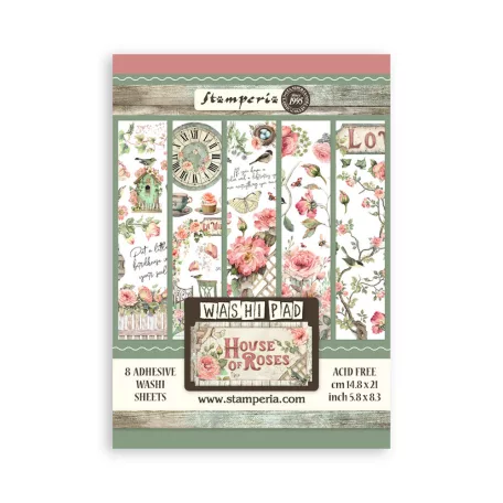 Stamperia House of Roses Washi matrica Washi Pad (8 ív)