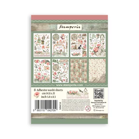 Stamperia House of Roses Washi matrica Washi Pad (8 ív)