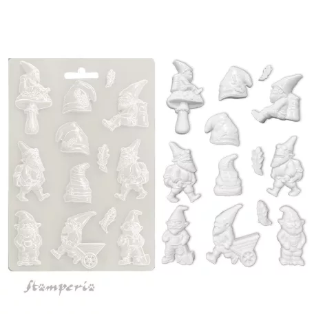 Stamperia Hidden Grove Öntőforma A5 Gnomes Soft Mould (1 db)