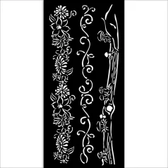   Stamperia Hidden Grove Vastag stencil 12x25cm 3 borders Thick Stencil  (1 db)