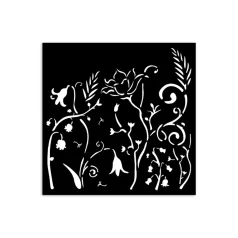   Stamperia Hidden Grove Vastag stencil 12x12cm Flowers Thick Stencil  (1 db)