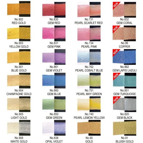 Kuretake Gansai Tambi Akvarell festék készlet - Set 24 Metallic Colours (24 szín)
