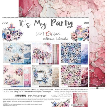 Craft O'Clock Scrapbook papírkészlet 12" (30 cm) It’s My Party Paper Collection Set (6 ív)