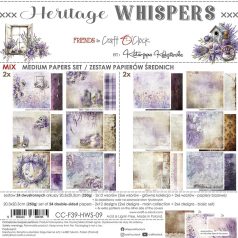   Craft O'Clock Scrapbook papírkészlet 8" (20 cm) Heritage Whispers Mix Paper Set (24 ív)