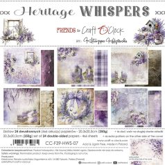   Craft O'Clock Scrapbook papírkészlet 8" (20 cm) Heritage Whispers Paper Collection Set (24 ív)