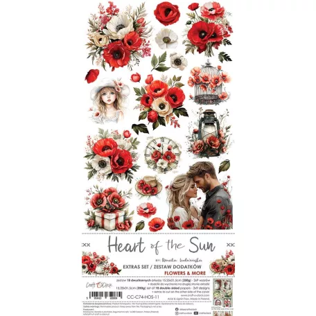 Craft O'Clock Kivágóív Heart of the Sun Flowers & More Extras to Cut Set (18 ív)