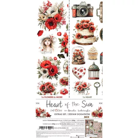 Craft O'Clock Kivágóív Heart of the Sun Mix Extras to Cut Set (18 ív)