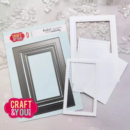 Craft & You Keret Vágósablon Biscuit Photo Frame Set Dies (1 csomag)