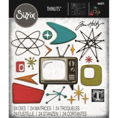   SIZZIX vágósablon  - Vault Atomic Retro - Tim Holtz - Thinlits Die Set  (1 csomag)