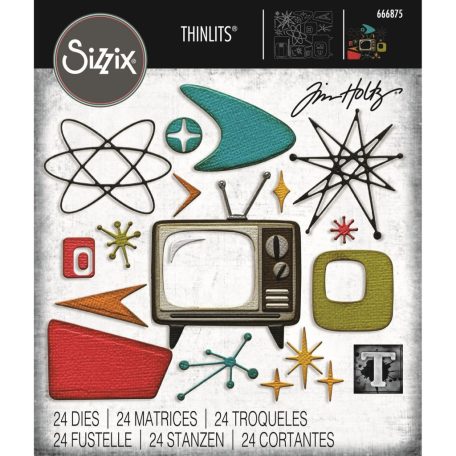SIZZIX vágósablon  - Vault Atomic Retro - Tim Holtz - Thinlits Die Set  (1 csomag)