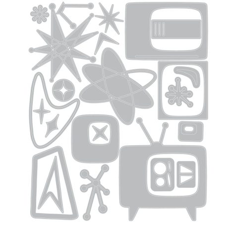 SIZZIX vágósablon  - Vault Atomic Retro - Tim Holtz - Thinlits Die Set  (1 csomag)