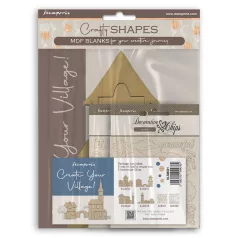   Stamperia Silent Sea MDF alap  Assortment Village Crafty Shapes MDF BLANKS (1 db)