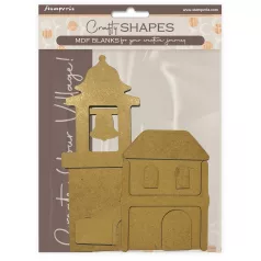   Stamperia Silent Sea MDF alap  Bell tower and bridge landscape Crafty Shapes MDF BLANKS (1 db)