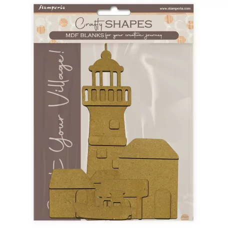 Stamperia Silent Sea MDF alap  Lighthouse landscape Crafty Shapes MDF BLANKS (1 db)