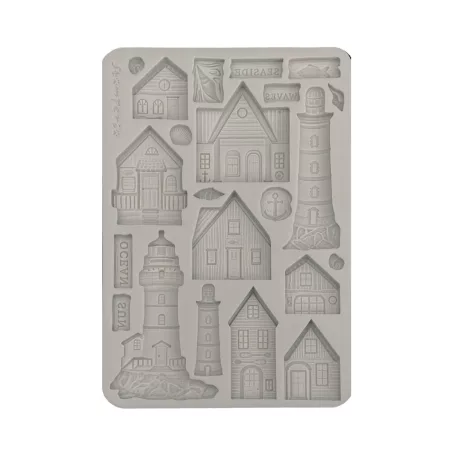 Stamperia Silent Sea Szilikon öntőforma A5 Houses and lighthouse Silicon Mould (1 db)