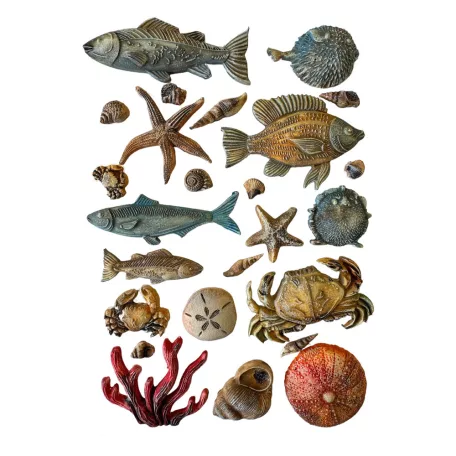 Stamperia Silent Sea Szilikon öntőforma A5 Shells and fish Silicon Mould (1 db)