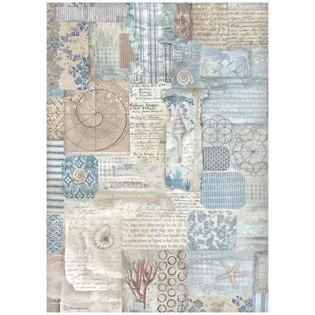 Stamperia Silent Sea Rizspapír A4 Texture Rice Paper (1 ív)