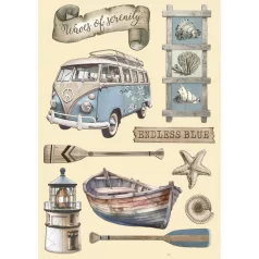   Stamperia Silent Sea Fa dísíztőelem A5 Endless blue Wooden Shapes (1 ív)