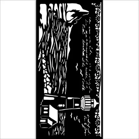 Stamperia Silent Sea Vastag stencil 12x25cm Lighthouse Thick Stencil  (1 db)