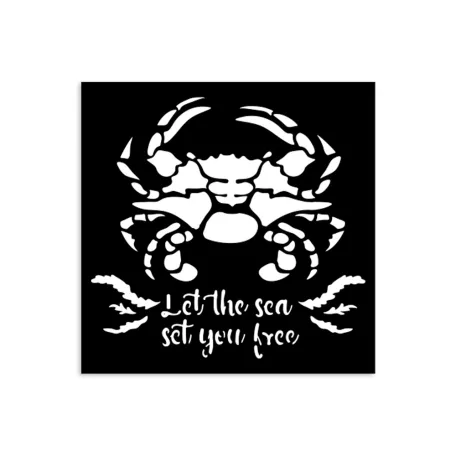 Stamperia Silent Sea Vastag stencil 12x12cm Crab Thick Stencil  (1 db)
