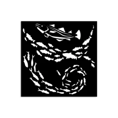   Stamperia Silent Sea Vastag stencil 12x12cm Fish Thick Stencil  (1 db)
