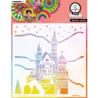   Art by Marlene Curious Castle Stencil 8" (20 cm)  ABM Mask (1 db)