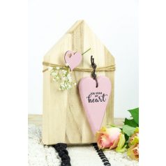 Stafil  Fa szív 12x7cm  Fa dekoráció (1 db)