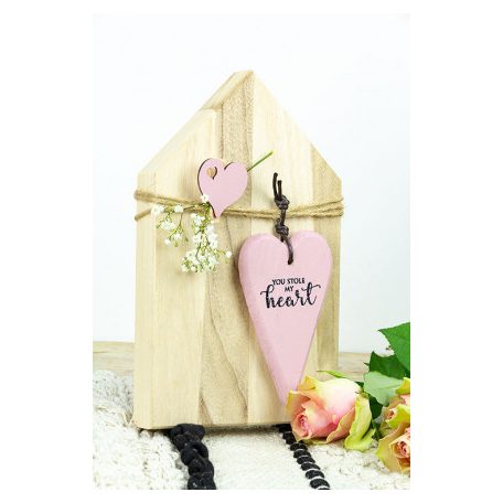 Stafil  Fa szív 12x7cm  Fa dekoráció (1 db)