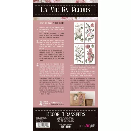 Papers For You Roses Transzfer fólia Decor Transfers 6"X12" (15x30cm) 4 ív