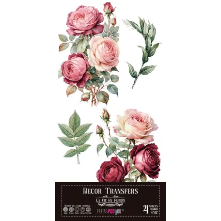 Papers For You Rosé Transzfer fólia Decor Transfers 6"X12" (15x30cm) 4 ív