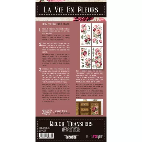 Papers For You Rosé Transzfer fólia Decor Transfers 6"X12" (15x30cm) 4 ív