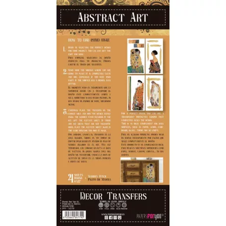 Papers For You Abstract Art Transzfer fólia Decor Transfers 6"X12" (15x30cm) 4 ív