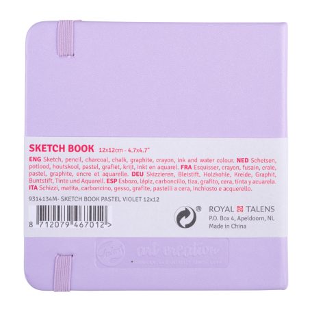 Talens Art Creation Rajz- és Vázlatfüzet 12x12 cm Pastel Violet / Sketch Book (80 lap)