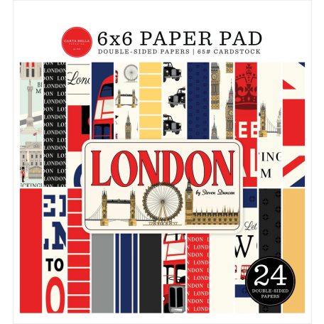 Carta Bella London Scrapbook papírkészlet 6" (15 cm) Paper Pack (24 lap)